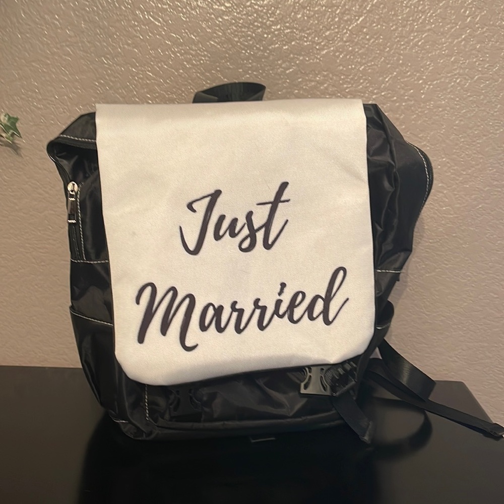 Just Married Backpack, Bride Backpack, wedding gear 💍 🥂